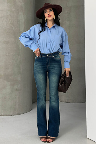 TOFİSA Flaer Spanish Trousers Green Tint Wash - 28283-Green-Tint-Wash