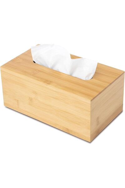 Arabest Bamboo Tissue Box Holder, Decorative Rectangular Wooden Facial Tissue...