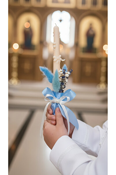Invitatii Originale Communion Candle BLUE
