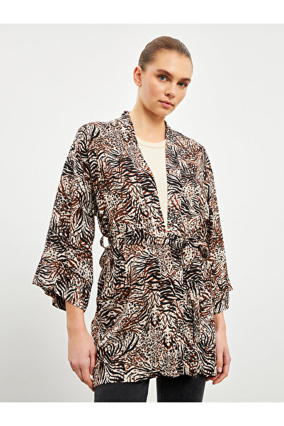 LC Waikiki Shawl Collar Floral Oversize Women's Kimono