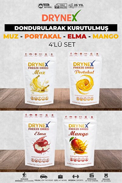 DRYNEX 4-Piece Fruit Set (Banana, Orange, Apple, Mango) |   Sugar-Free |   At...