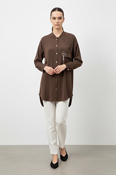 Puane Tunica lungă cu nasturi pentru femei 10763