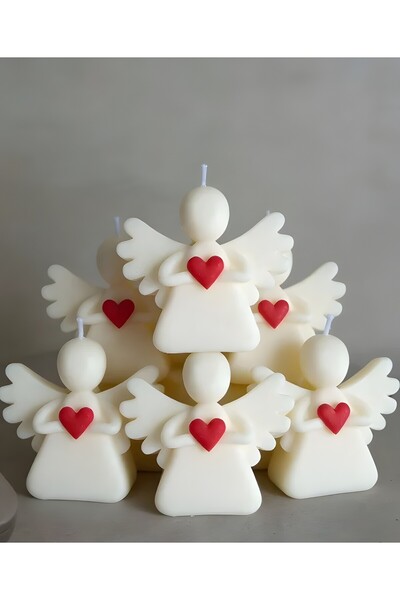 Invitatii Originale ANGEL CANDLE WITH RED HEART