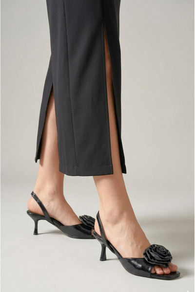 Gökhan Talay Norelle Flexible Soft Non-Slip Sole (4 cm) Black Patent Leather ...