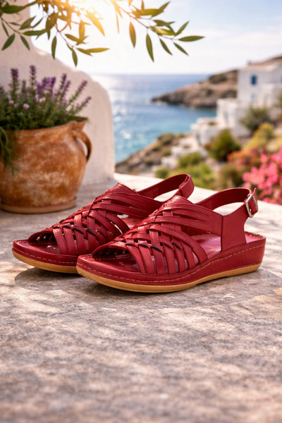 İNZE AYAKKABI Genuine Leather Sandals Model Name: Natura