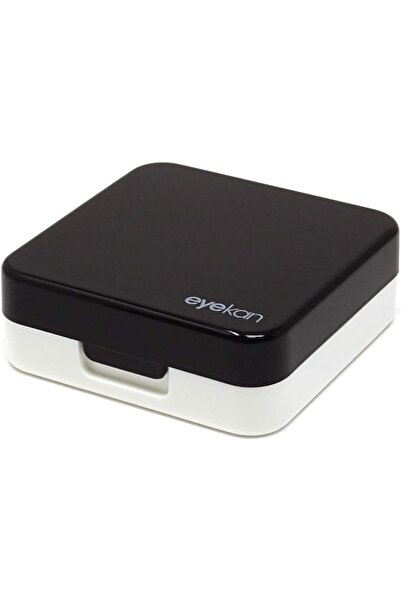 Arabest طقم حافظة عدسات لاصقة للسفر مع مرآة، حاوية عدسات صغيرة محمولة، أسود