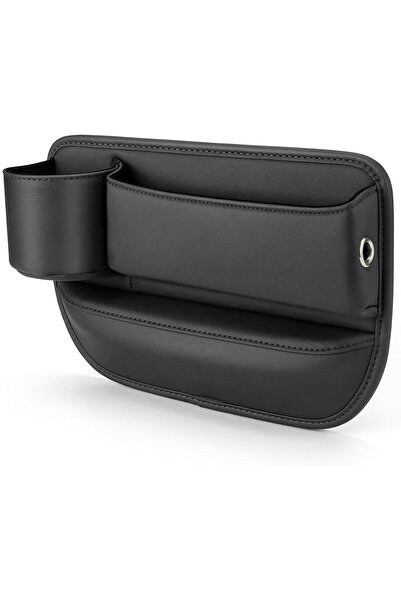 AutoFamily Car Seat Gap Organizer with Cup Holder – PU Leather Auto Storage P...