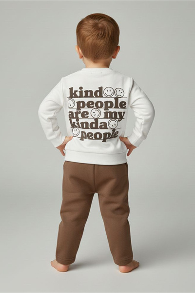 TOFİSA Σετ πιτζάμες για αγόρια με καφέ στάμπα και σχέδιο σε σχήμα σταραντό - ...