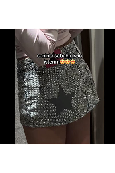 Toum Star Luxy Diamond Stone Short Skirt
