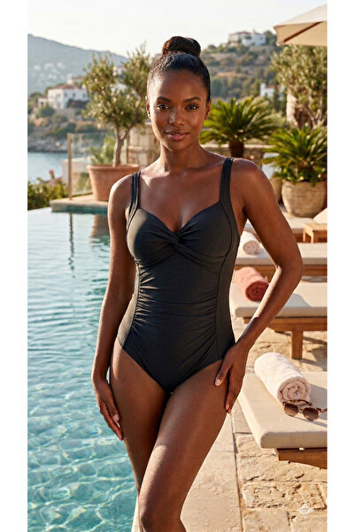 My-o Γυναικείο μαγιό με διπλό στήθος και λεπτομέρειες, με εφέ που συγκρατεί τ...