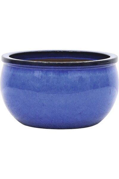 Lafiora Bavaria Pot Ø 46 Cm H 26 Cm Blue Ceramic