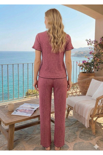 chiara grazia Summer Cotton Pajama Set with Trim Detail