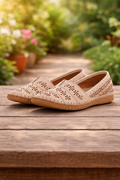 İNZE AYAKKABI حذاء باليه من الجلد الطبيعي اسم الموديل: روزيلا