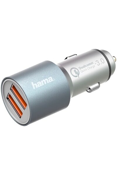Hama Încărcător auto USB Qualcomm Quick Charge 3.0, 2x USB, Argintiu
