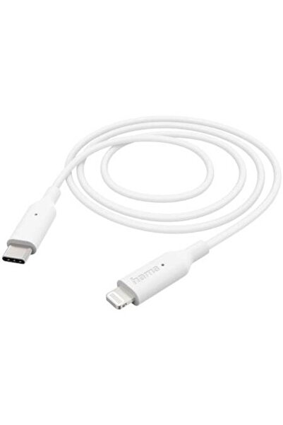 Hama Cablu de încărcare, USB-C la Lightning, 1m, Alb