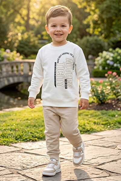 TOFİSA Set dublu cu imprimeu bej pentru băieți - 28353-BEJ