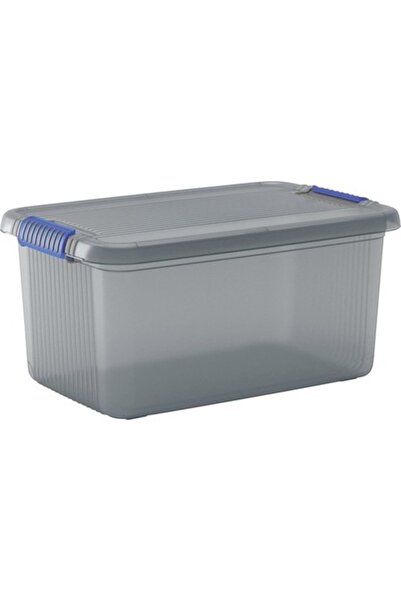 Clasic Plastic Box with Lid Chris L 590x390x280 Mm Gray Semi-transparent