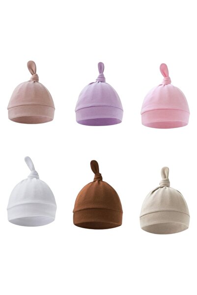 Bambimici - Tiny Tops Baby Beanies - Set of 6 - Multicolor - 0M to 6M