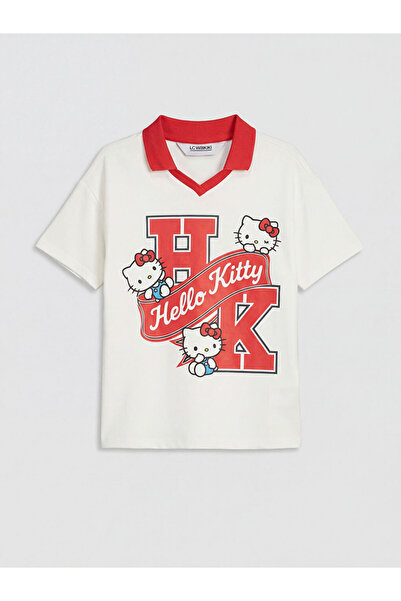 LC Waikiki LCW KidsEkru Polo Yaka Kız Çocuk Tişört