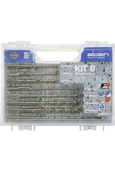 Alpen Set de 8 burghie, Alpen, KIT-8, SDS+, Pentru beton