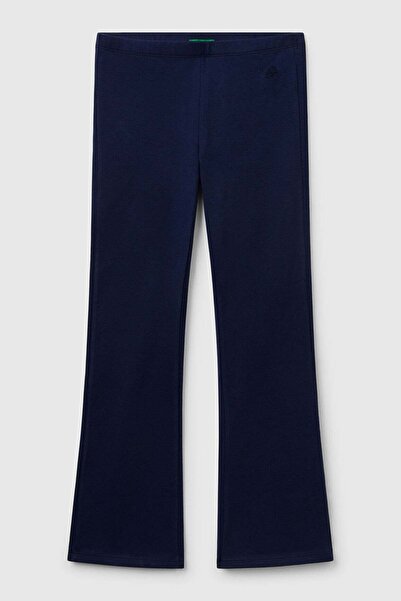 United Colors of Benetton Colanți cu tiv larg pentru femei/fete, albastru mar...