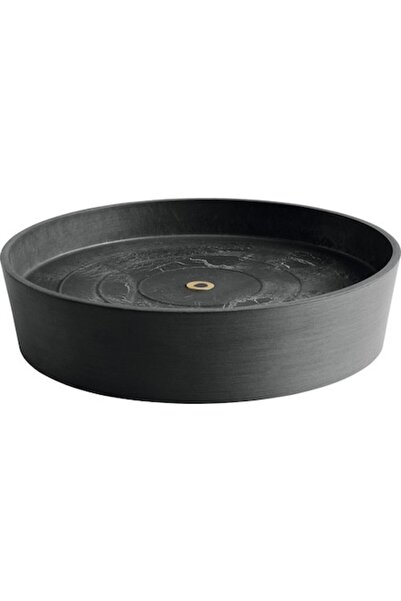 Clasic Round Plate Ecopots with Wheels Plastic Ø 34.1 Cm H 9 Cm Dark Gray