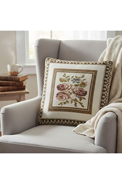 Yeshome Collection كارلا لورين - غطاء وسادة مزخرف بنمط ثنائي الاتجاه مقاس 45x45