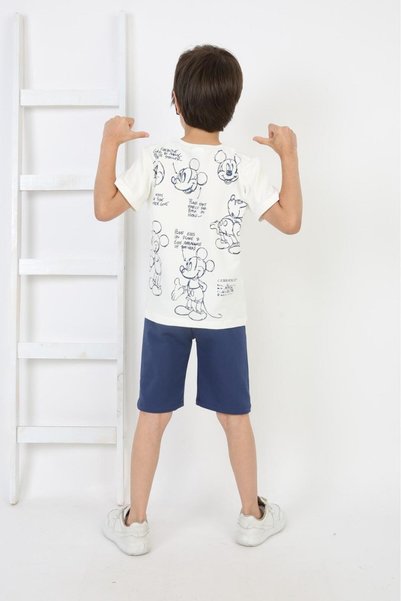 Bambam Boys' Printed T-Shirt and Shorts Set – Summer Cotton Outfit 2507La