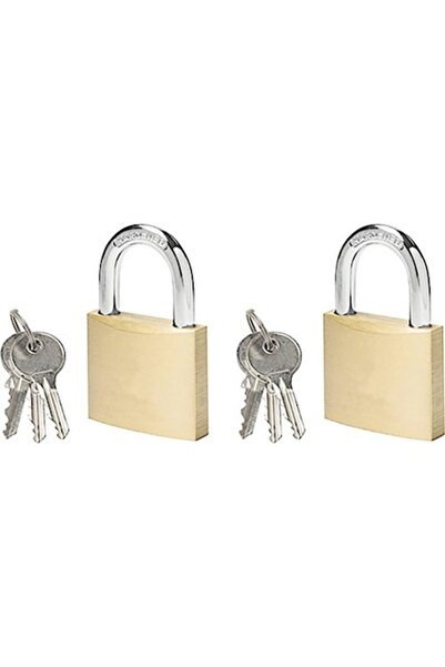 Abus Brass Padlock 40mm, Chain Ø6, 3mm, 2x3 Keys, Pack of 2