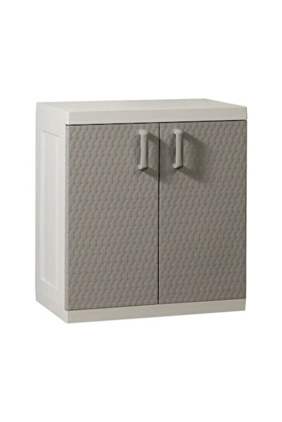 TOOMAX Dulap de grădină din ratan Mega 54x96x54 cm Gri