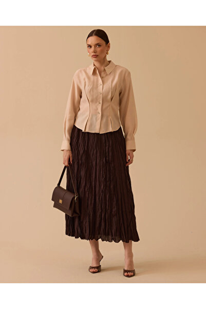 SEÇİL PİLE DETAYLI BEL BOY GÖMLEK