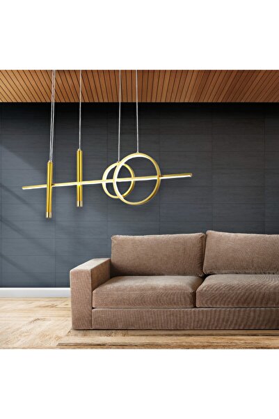 Luxera Lighting Lustră LED aurie cu telecomandă CAELI 82W/4000LM 2700K-6500K