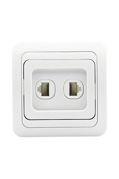 Clasic Priză dublă RJ45 Roth Lange Basic Cat.3, Albă