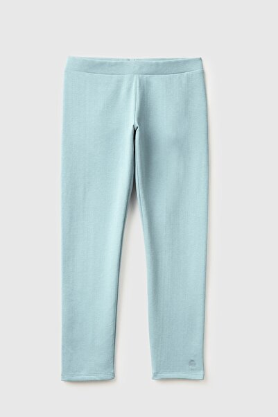 United Colors of Benetton Leggings Water Green pentru femei/fete KJ_Logo, cu ...