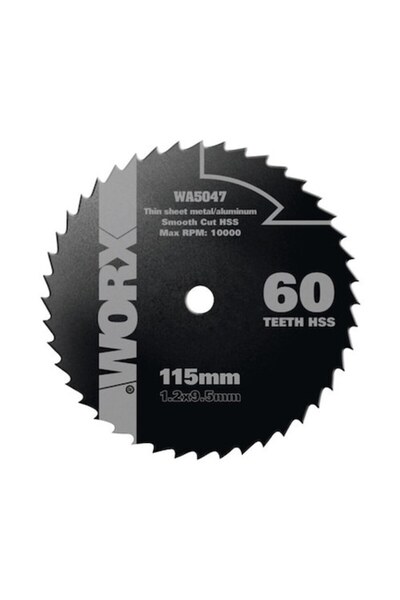 WORX Cutting Disc Wa5047 Ø115x1.2x9.5 Mm, 60 Teeth, For Circular Saws