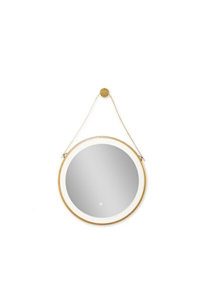sanotechnik Round Bathroom Mirror with Hanging System, 60cm, Gold