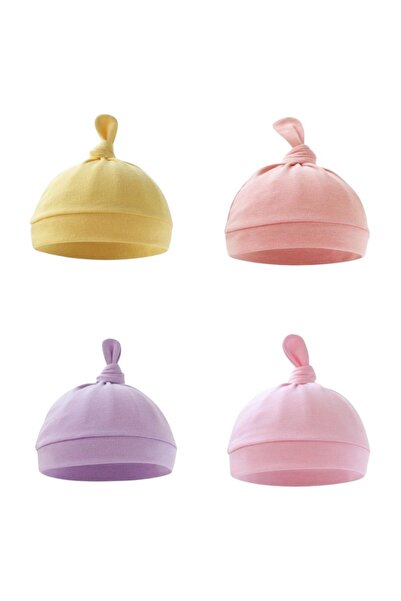 Bambimici - Tiny Tops Baby Beanies - Set of 4 - Multicolor - 0M to 6M