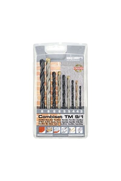 Alpen Metal and Masonry Drill Bit Set Ø3-8 Mm, 9 Pieces