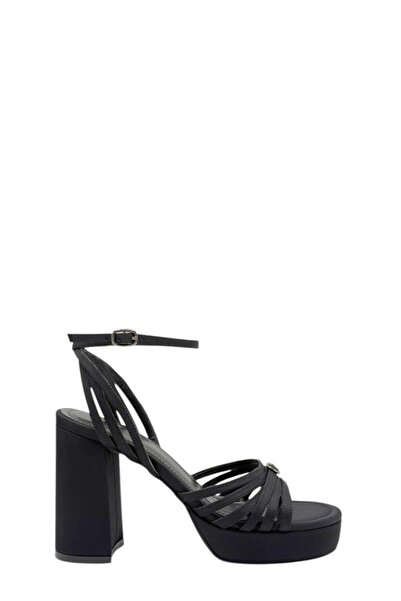Moulin Shoes حذاء نسائي بكعب عالٍ وحزام من الساتان الأسود