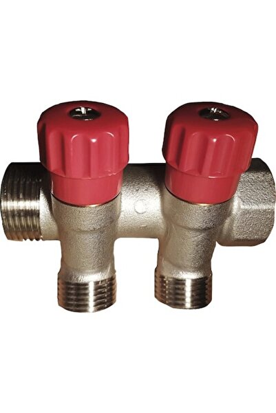 Clasic Distribuitor cu robinet 3/4”, 2 ieșiri, Roșu