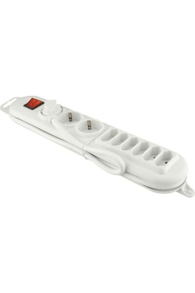 Clasic Prelungitor electric cu 9 prize (3 + 6), 2m, 3500W, alb, cu întrerupător