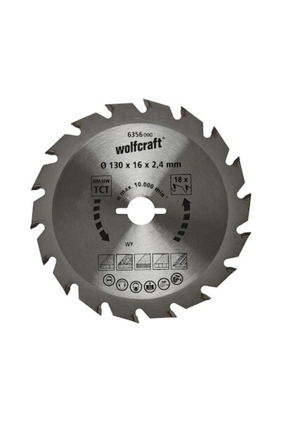 Wolfcraft Pânză de ferăstrău circular Ø130x2.4x16 mm 18 dinți
