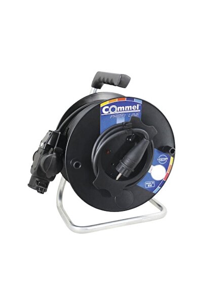 Clasic Tambur electric retractabil Commel Profi cu 3 prize, cablu de cauciuc ...