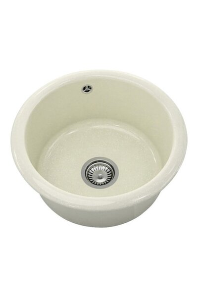 Fat Chiuvetă de bucătărie clasică 206, rotundă, Ø49 cm, Granixit Silver Stone