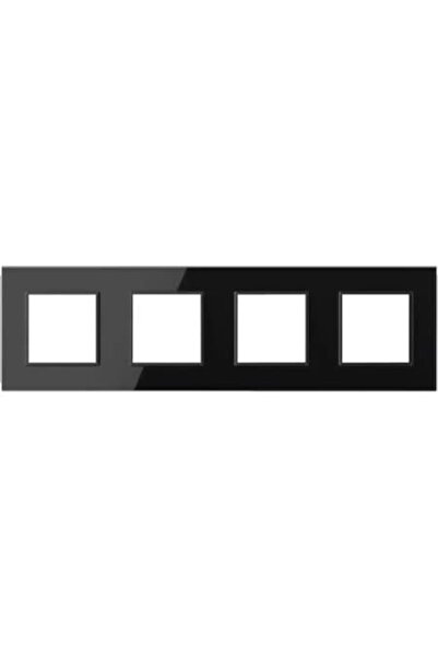 Livolo Cadru cu 4 posturi, montaj orizontal, negru