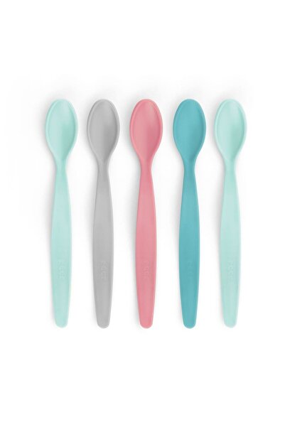 Evelise Σετ 5 κουταλιών σίτισης για μωρά, εύκαμπτα, με ανατομική λαβή, 3+ μην...