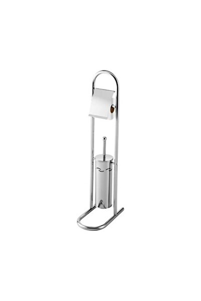 Bisk WC Support and Brush with Toilet Paper Holder Niagara/Promo 80 cm Chrome