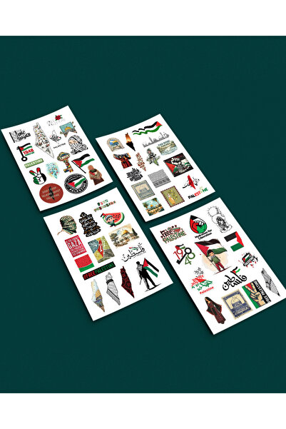 Zaytoon Set de 4 autocolante A5 Spiritul Palestinei