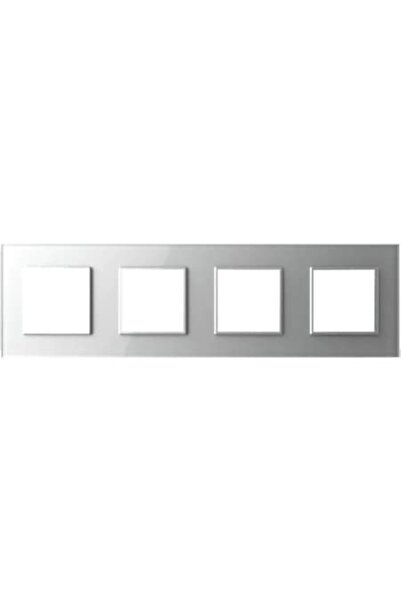 Livolo Cadru cu 4 posturi, Montaj orizontal, Argintiu