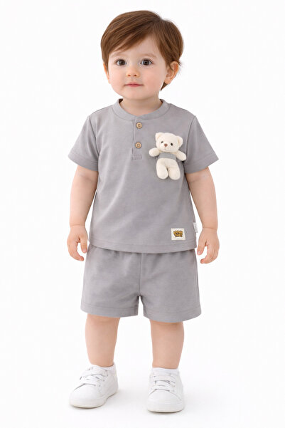 Chicsy Baby Baby Boy Style Teddy Bear Accessory Shorts Set Summer 2-Piece Set